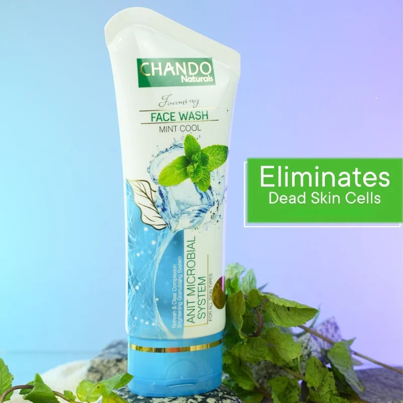 Chando Naturals Mint Cool Anti-Microbial Face Wash 100ml Daily Cleanser for Oily and Acne-Prone Skin