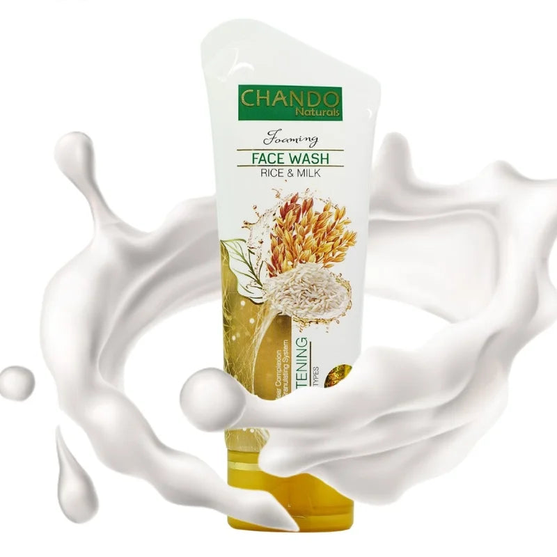 Chando Rice & Milk Brightening Face Wash 100ml Gentle Cleanser for Radiant Glowing Skin