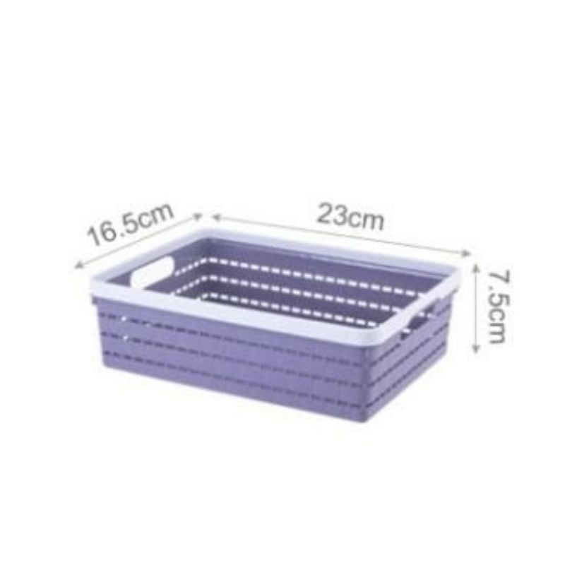 Multi-Purpose Woven Plastic Storage Basket with Handles Organizer Bin for Office, Pantry, and Home