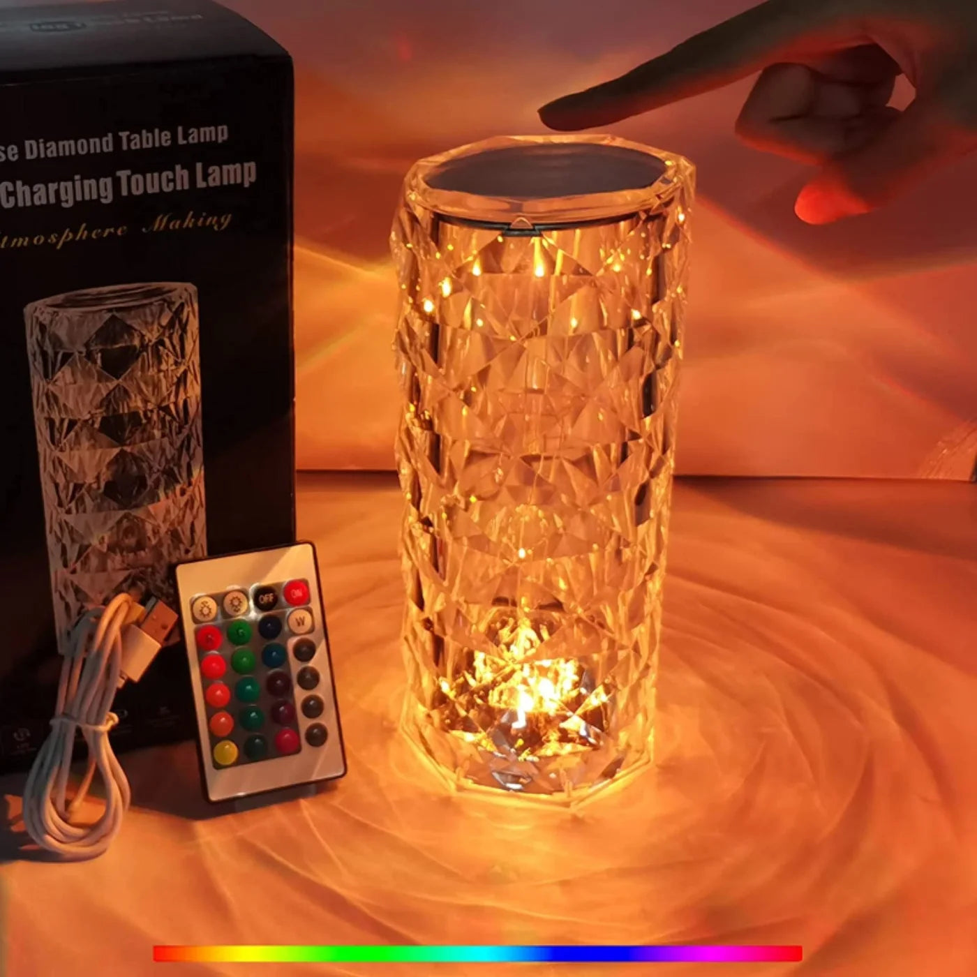USB Rechargeable Bedside Lamp with Remote