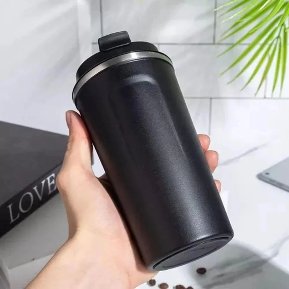 Black 510ML Stainless Steel Vacuum Insulated Thermos Flask Travel Mug with Temperature Display