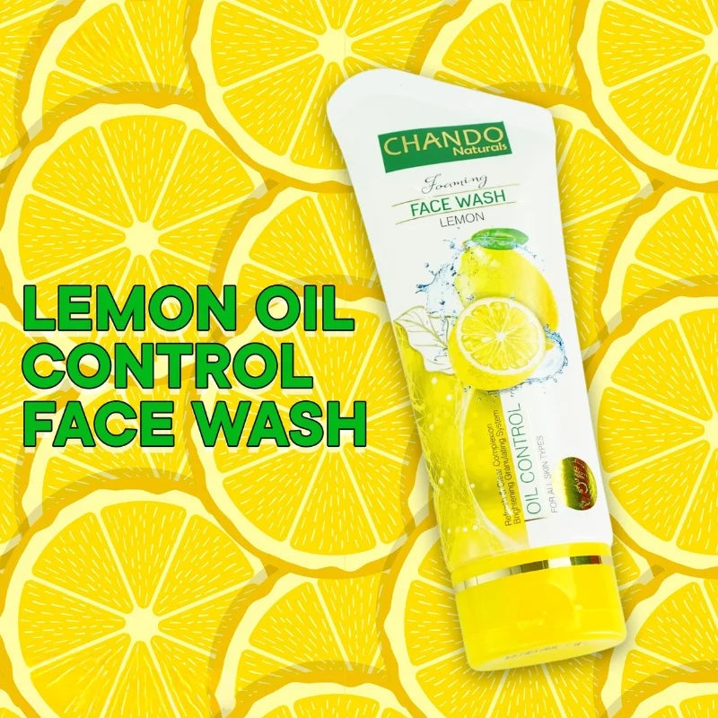 Chando Naturals Lemon Oil Control Face Wash 100ml Gentle Cleanser for Oily and Combination Skin