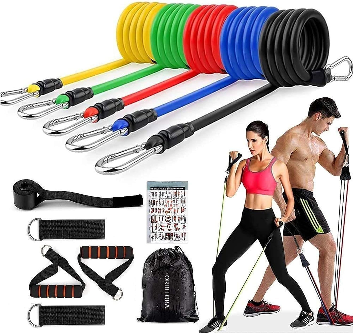 5-in-1 Power Exercise Resistance Band Set – Adjustable Fitness Equipment for All