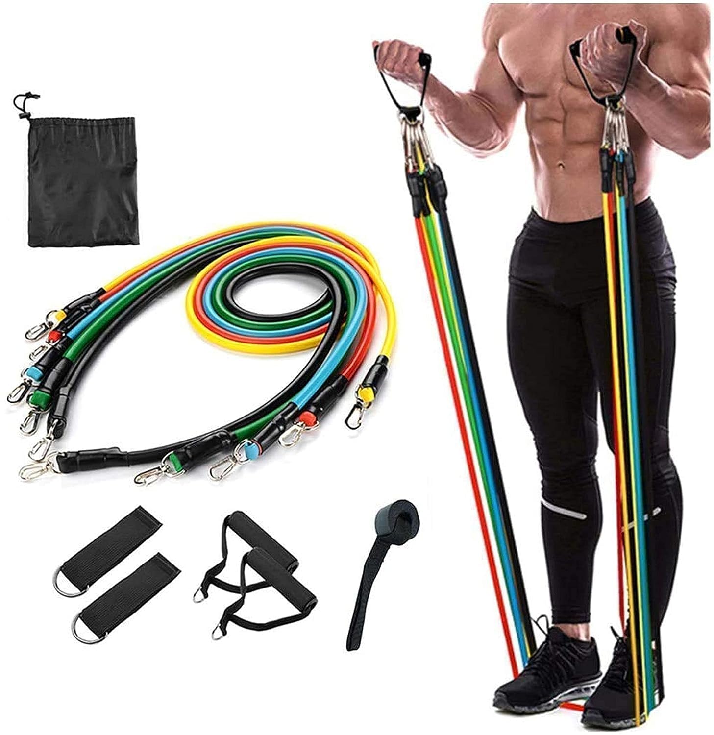 5-in-1 Power Exercise Resistance Band Set – Adjustable Fitness Equipment for All
