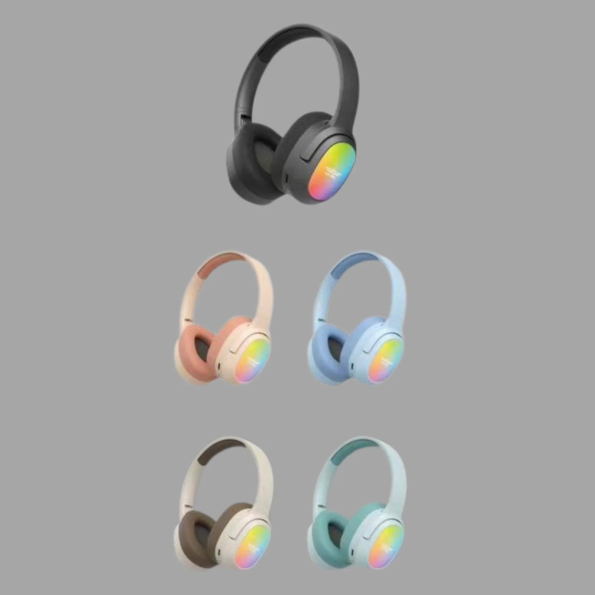 Bluetooth 5.4 Over-Ear Headset with Type-C Charging & LED Lights