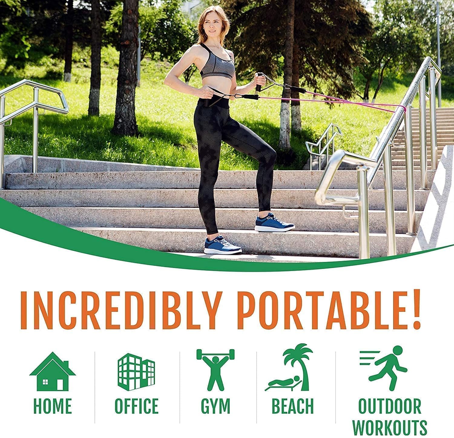 5-in-1 Power Exercise Resistance Band Set – Adjustable Fitness Equipment for All