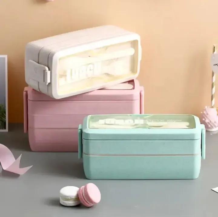 2 Layer Bento Box With Fork & Spoon