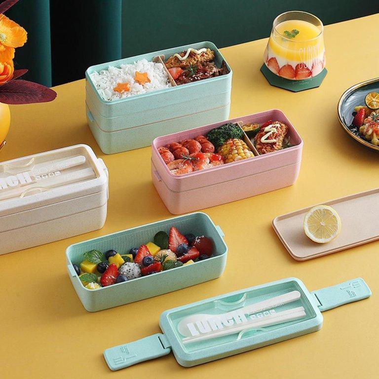 2 Layer Bento Box With Fork & Spoon