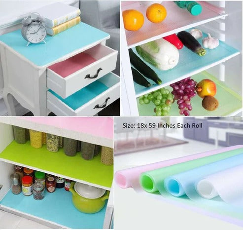 Shelf Liners, Washable & Waterproof (Random Colors)