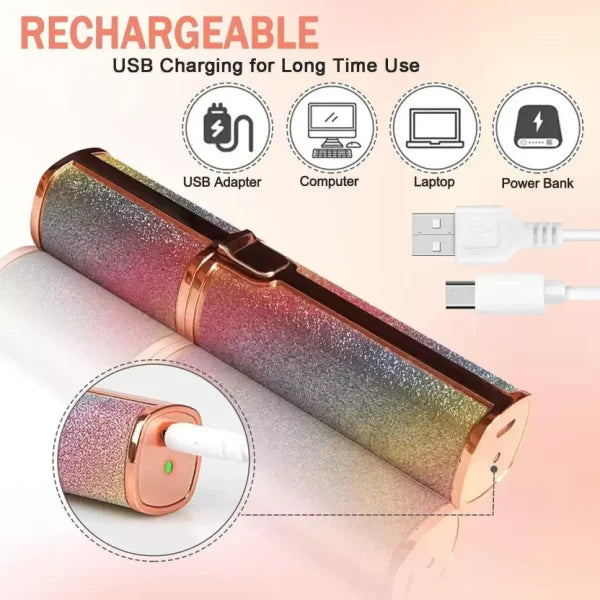 Rechargeable Hair Remover with USB Charging Cable and Cleaning Brush